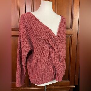 Day trip Women’s Sweater Size Med Open Knit Crossover Front Design Lknw As Seen
